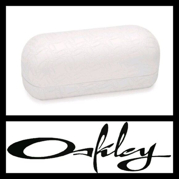 Oakley Clamshell Sunglasses Hard Holder/Case White w/Textured "O" Logo. VGUC - Picture 1 of 10